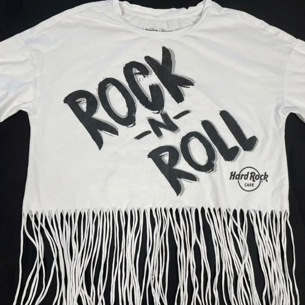 Hard Rock Cafe Women Print Short Sleeve Top Size L - Picture 2 of 7